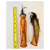 2-Black Jack gourd SW Native American Art signed