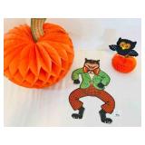 3 Vintage Halloween Decorations-2 honey comb
