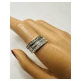 3 Eternity Rhinestone Band rings--all size 7.5