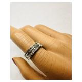 2 Eternity Rhinestone Band rings--all size 6.75