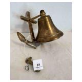 Nautical brass wall hung Dinner bell