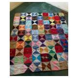 Quilt 75"x80" machined pieced, hand tied