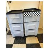 2-3 Drawer Plastic Storage on Wheels-Black-Homz