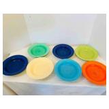 7 Soup Salad Flat Bowls Fiesta, 8 3/8" rim to rim
