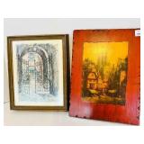 City Scenes Framed 12x15, Decoupaged 12x16