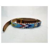 34" Leather hand beaded & laced-Made in Hong Kong