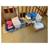 ASSORTED SEWING MATERIALS, CLOTH, ECT