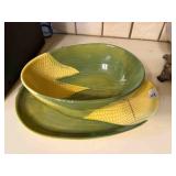 2pc - Shawnee 12"Platter-9"Bowl