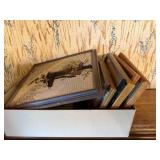 Box of misc. framed pictures, see pictures