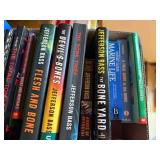 box of Jefferson Bass and other books