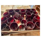 Vintage  - 25pc Ruby Red Glassware