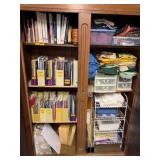 CONTENTS OF CABINET- ASSORTED SEWING MATERIALS