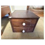 VINTAGE WOODEN 2 DRAWER BOX