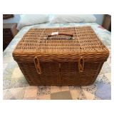 Picnic basket; 13" x 18" x 11"; Bedroom #1