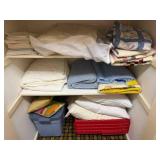 closet of comforters, pillows, linen, Quilts,