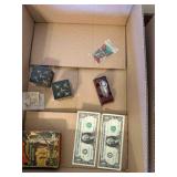 2-1 dollar bills, encased coins, Little Big Book
