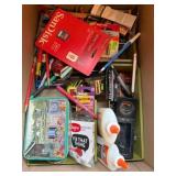 Box of office supplies, 2-radio