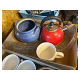 Clear Glass Bowls, JD Mug, Tea Kettle