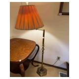 Brass floor lamp, 110vt, works, 54" tall