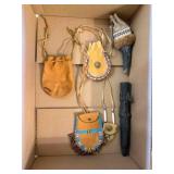 Native American beaded leather medicine pouches