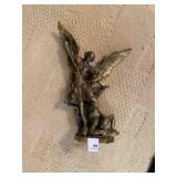 Brass maybe 11.5" tall statue of Saint Michael