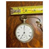 A.W. & Co. Waltham pocket watch w/key, Sileroid,