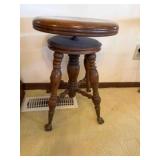 Vintage ball & claw piano stool