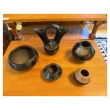 Santa Clara Style pottery pieces