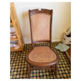 Woven bottom and back rocking chair