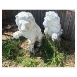 2 CONCRETE LION STATUES- 2