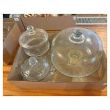 Clear Glass Pedestal Candy Dish, Cake Dish