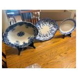 blue-and-white Royal Doulton serving ware