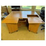 LARGE WOODEN SEWING DESK
