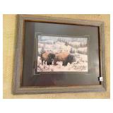 Snowy Bison print by Ron Leatherwood, 14/300;
