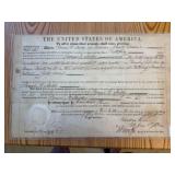 1857 LAND CERTIFICATE 16"X10"