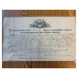1863 MISSOURI MILITA MILITARY DOCUMENT