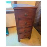 wood 4-drawer side chest;