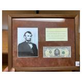 Abraham Lincoln 5.00 dollar bill,