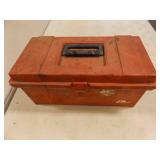 Vintage Plano Red Plastic Toolbox With An