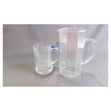 Ribbed Glass Beer Mug & Octagonal Glass Pitcher