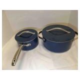 Caraclad Non Stick Navy Plue Saucepan & Dutch