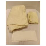 King Size Cream Colored Sheet Set With 2 Pillow