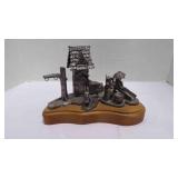 Vintage Michael Ricker Fine Pewter Diorama Titled