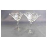 2 Elegant Vintage Crystal Sherbet/Beverage Glasses