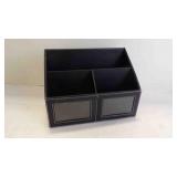 Black Faux-Leather Desktop Organizer NEW CONDITION