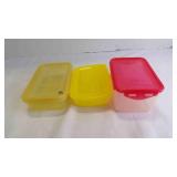 3 Plastic Food Storage Containers