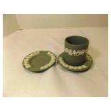 Wedgwood Sage Green Jasperware Smoking Set