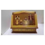 Vintage Hand Painted Wood Recipe Box Holder