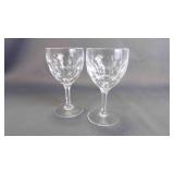 2 Beautiful Vintage Crystal Glass Cocktail Goblets