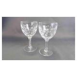 2 Beautiful Vintage Crystal Glass Cocktail Goblets